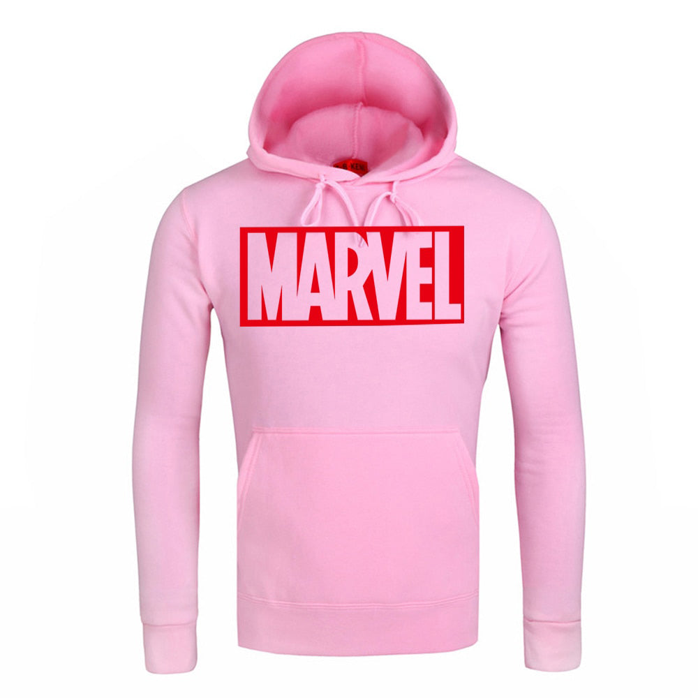 MARVEL Red Letter Men’s Hoodie, Autumn Winter Fashion Sweatshirt