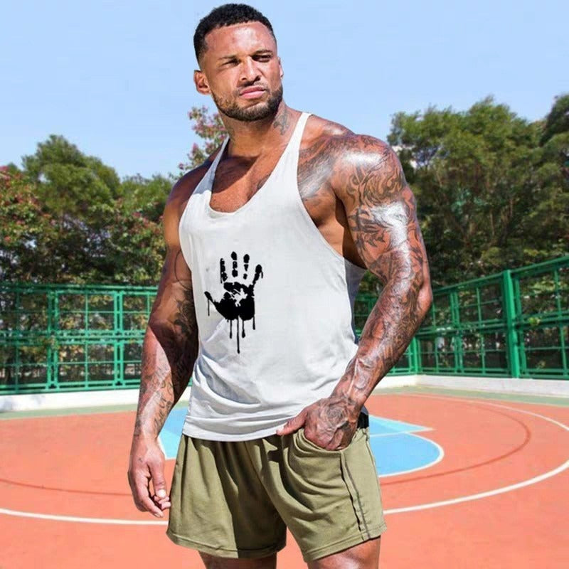 Men’s Fitness Tank Top, Summer Sports Muscle Cotton Sweat‑Absorbing