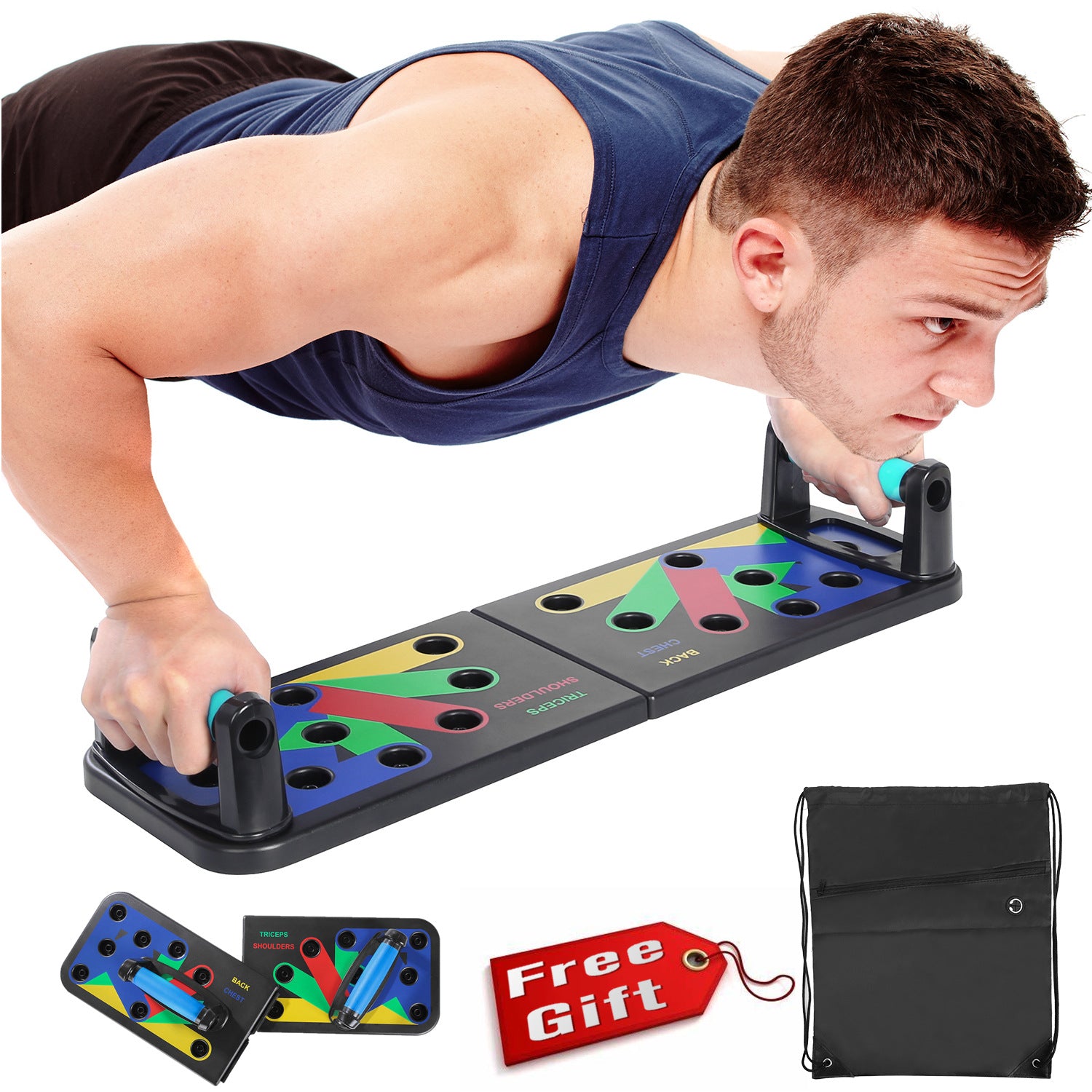 Foldable Multi‑Function Push‑Up Board, 12/14 Functions Fitness Equipment