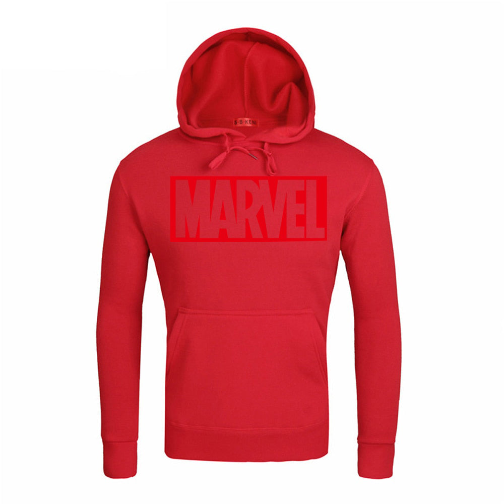 MARVEL Red Letter Men’s Hoodie, Autumn Winter Fashion Sweatshirt