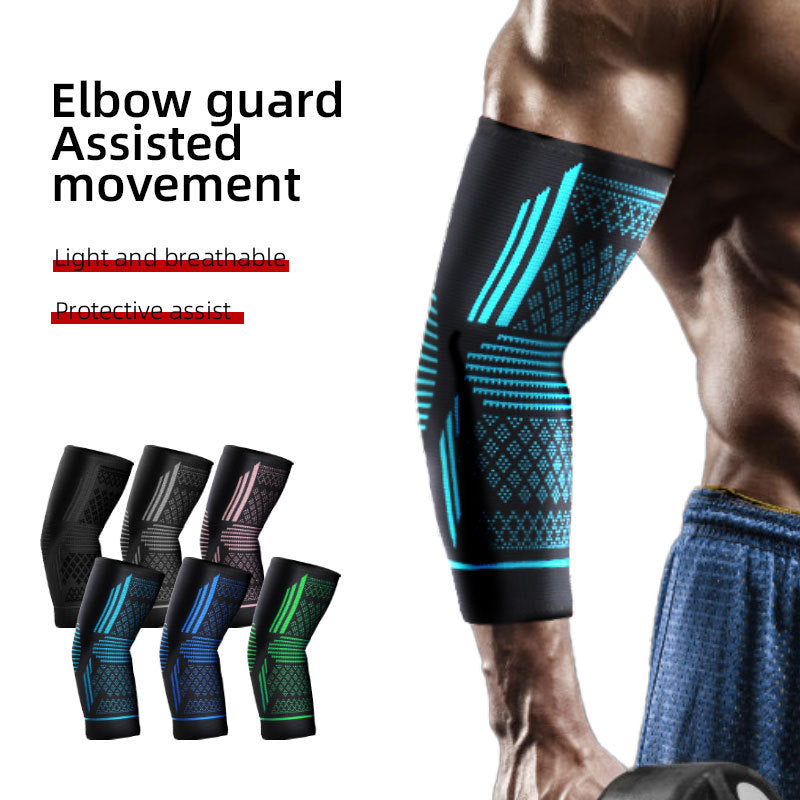 Sports Elbow Protection Sleeve, Four‑Way Elastic Knitted Breathable Nylon Support