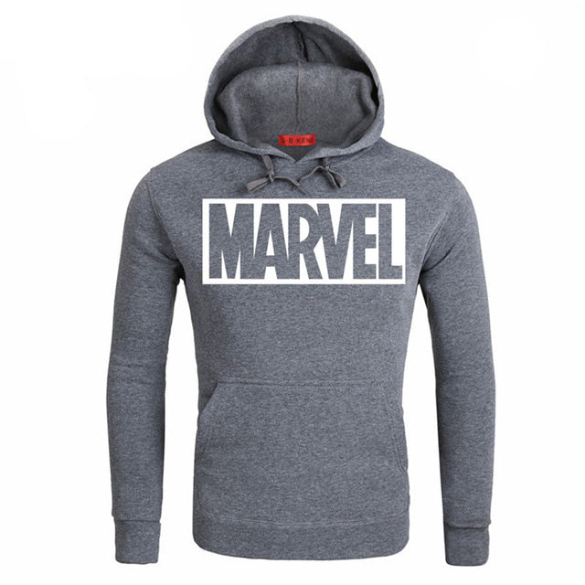MARVEL Red Letter Men’s Hoodie, Autumn Winter Fashion Sweatshirt