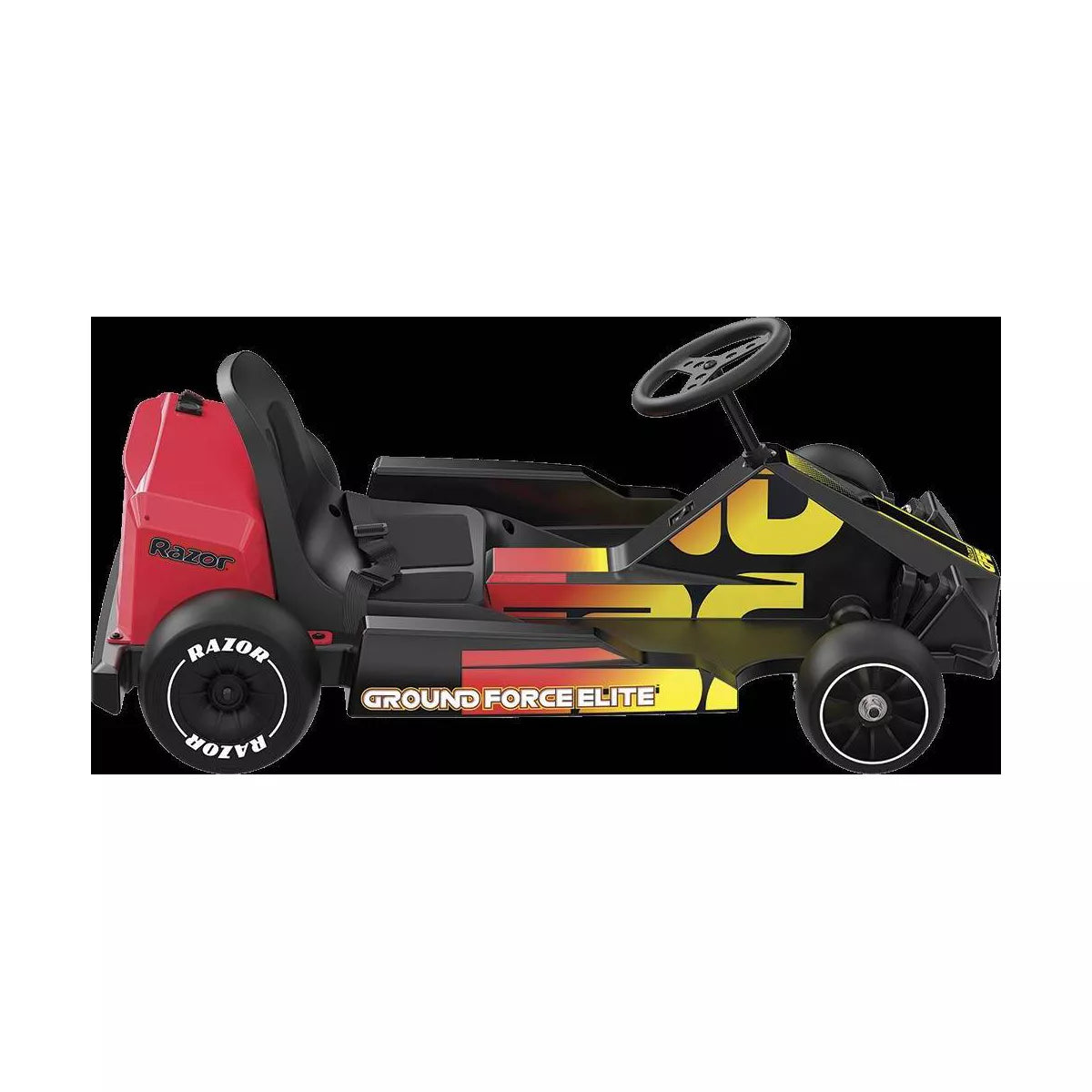 Razor Ground Force Elite Powered Go Kart - Black/Red: Steel Frame, 200 Lb Capacity
