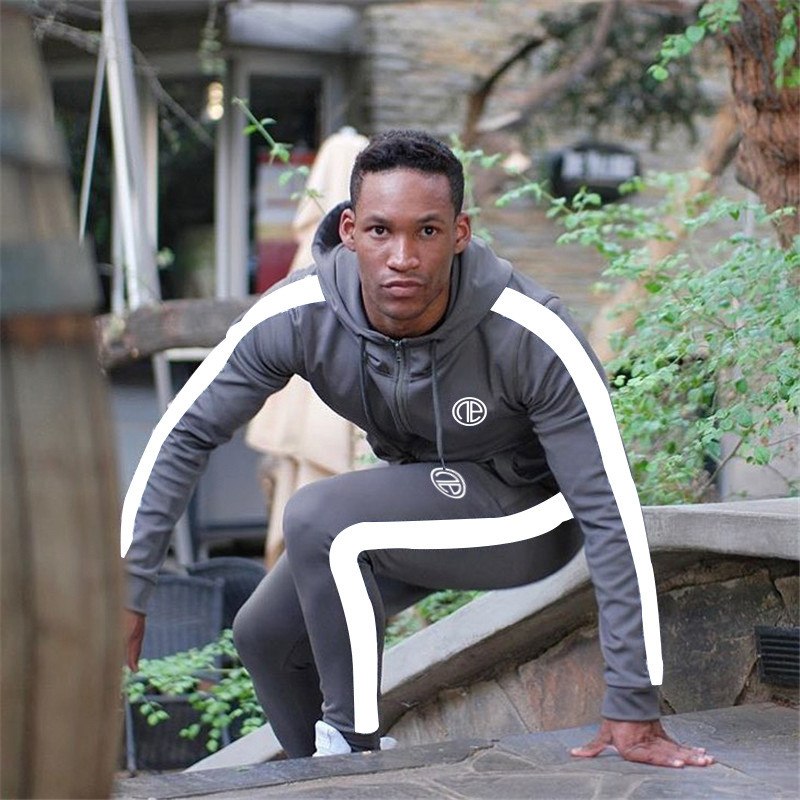 Men’s Sport Tracksuit Set, Running Gym Hoodie + Jogger Pants