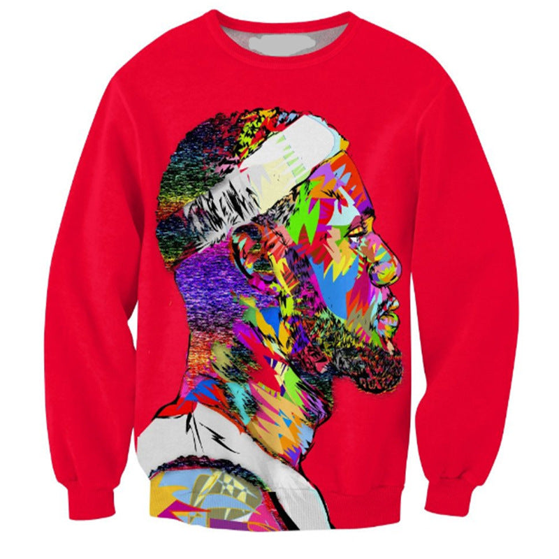 Tie‑Dye Hoodie, Lebron James 3D Graphic Crewneck Sweatshirt