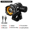 T6 LED Bicycle Front Light, USB Rechargeable 2400mAh Cycling Headlamp