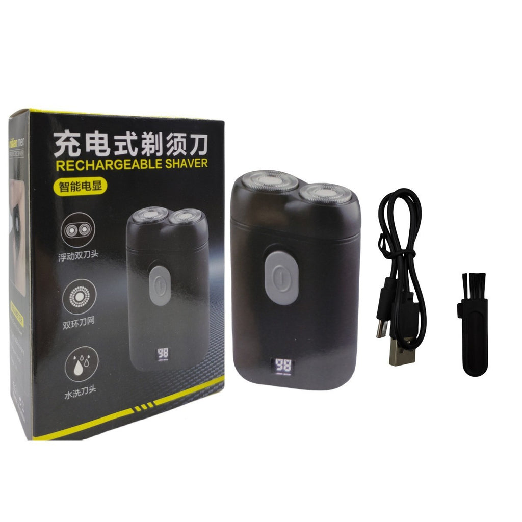 Portable Double‑Head Shaver, Travel Charging Floating Beard Knife for Men