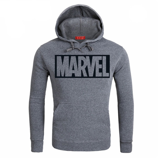MARVEL Red Letter Men’s Hoodie, Autumn Winter Fashion Sweatshirt