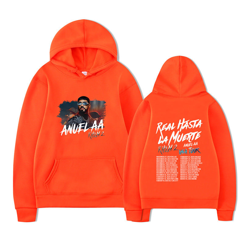 Rapper Anuel AA Real Hasta La Muerte Hoodies Mens Clothing H