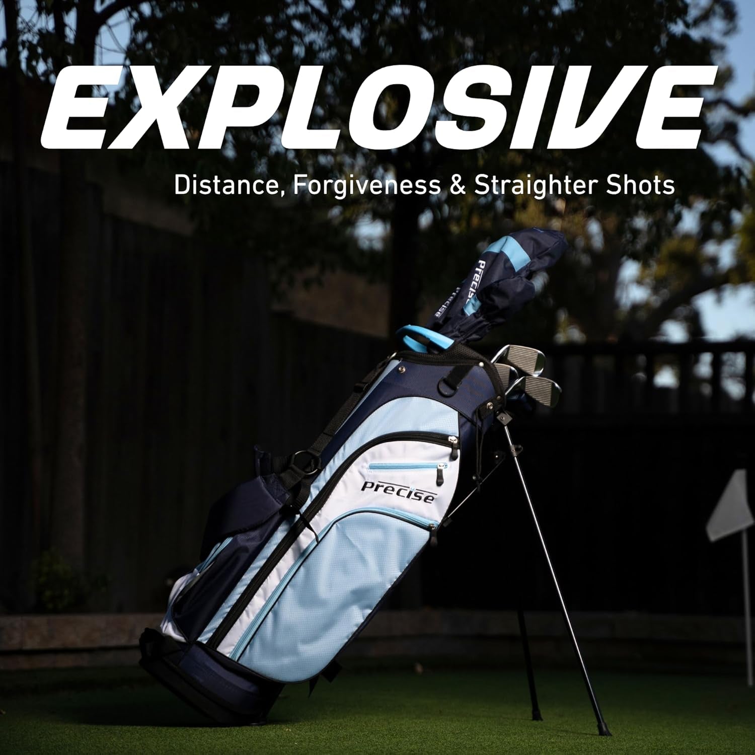 M3 Complete Womens Golf Clubs Set, Includes Driver, Fairway, Hybrid, 7-PW Irons, Wedge, Putter, Stand Bag, 3 H/C'S Blue, Golf Clubs Women Right Handed, Regular or Petite Size