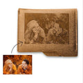 Men’s Custom Engraved PU Leather Wallet, Short Style Bifold, Photo and Inscription Design