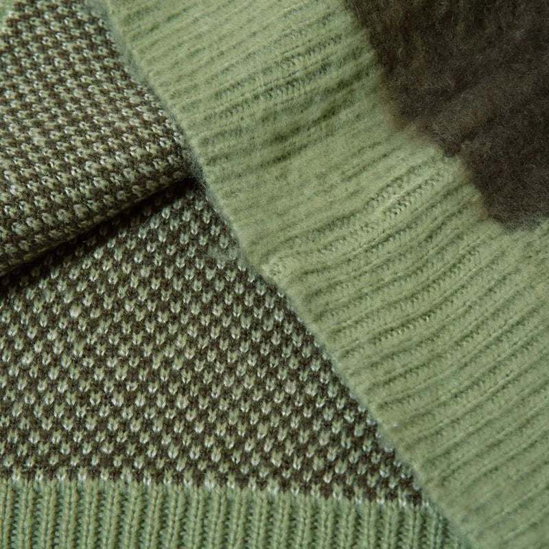 Star Graphic Patchwork Knitted Sweater, Oversized Hip Hop Harajuku Pullover