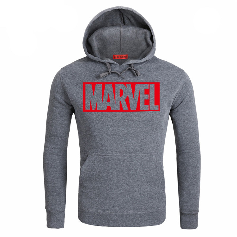 MARVEL Red Letter Men’s Hoodie, Autumn Winter Fashion Sweatshirt