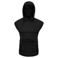 Men’s Hooded Sports Vest, Mask Button Splice, Open‑Forked Design