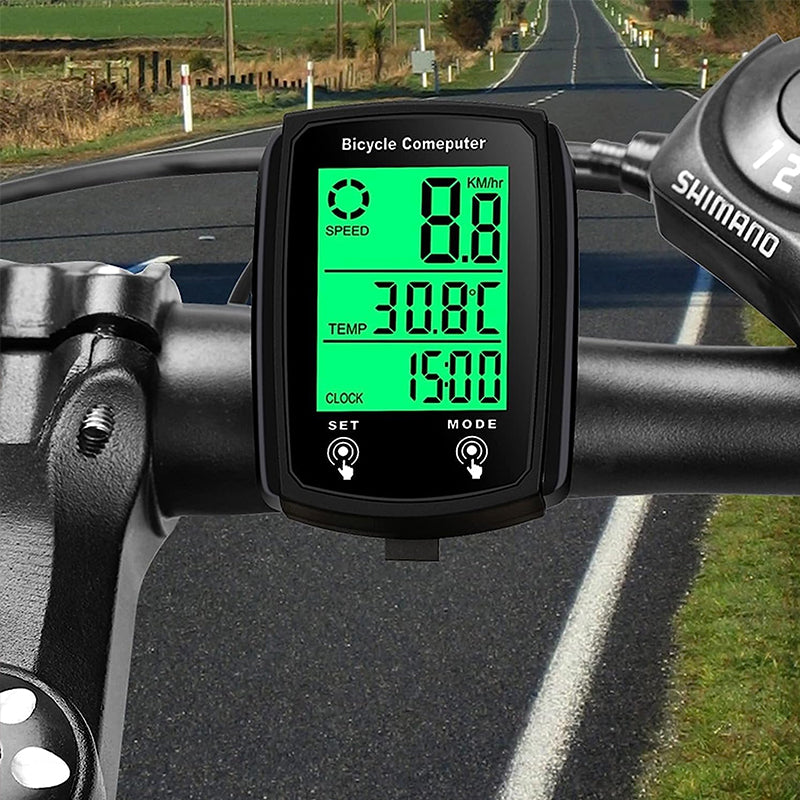Wired LCD Bicycle Computer, Speedometer Odometer with Backlight Bike Accessory