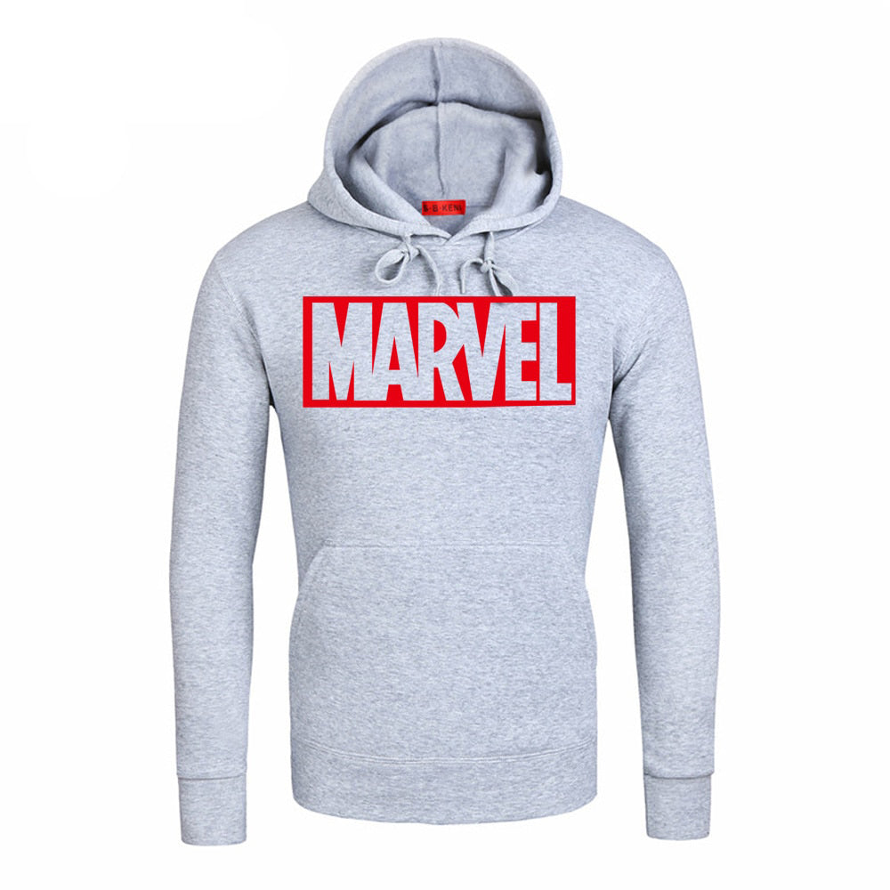 MARVEL Red Letter Men’s Hoodie, Autumn Winter Fashion Sweatshirt