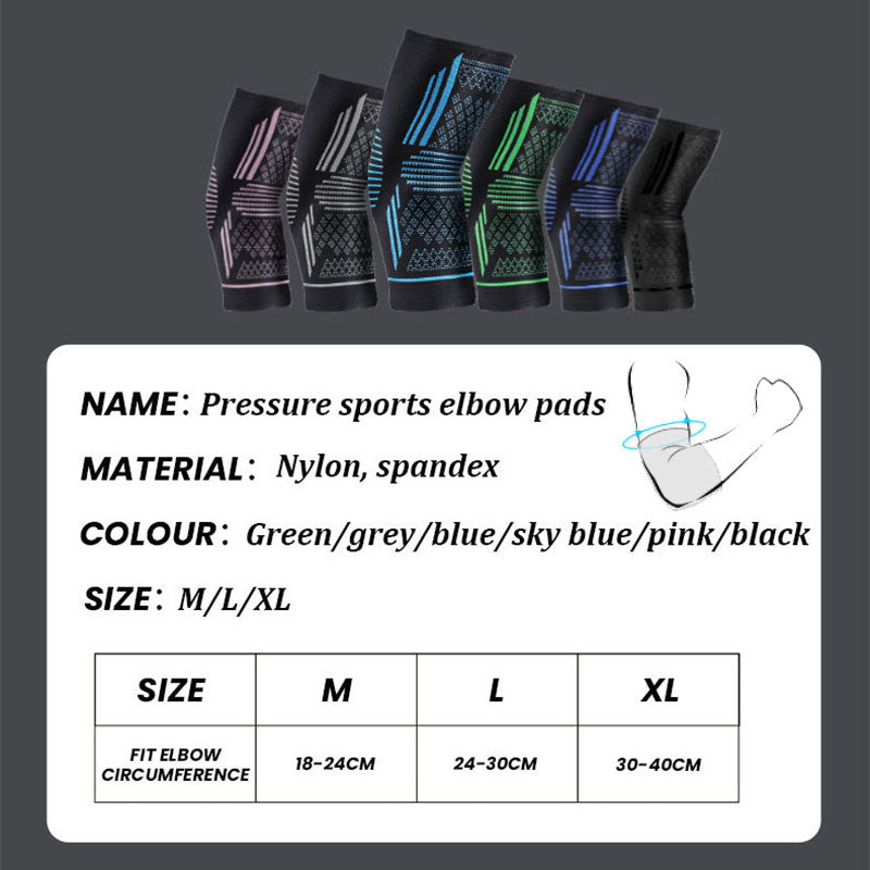 Sports Elbow Protection Sleeve, Four‑Way Elastic Knitted Breathable Nylon Support