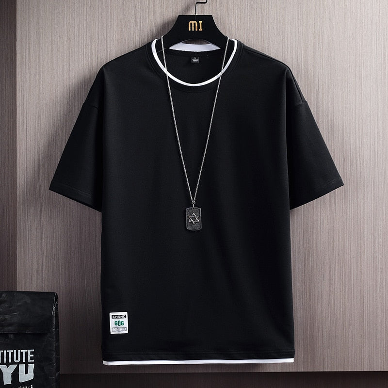 Men’s Summer Casual T‑Shirt, Solid Color Short Sleeve Sportswear