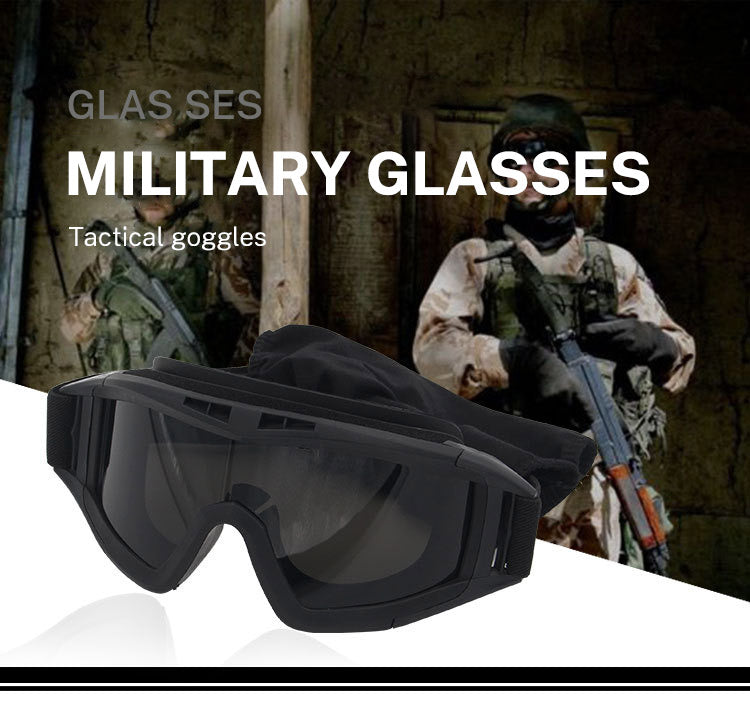 Military Tactical Goggles, Outdoor UV400 Windproof Army Airsoft Sports Eyewear