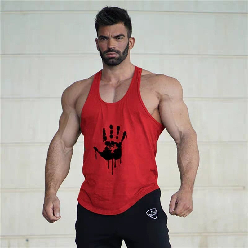 Men’s Fitness Tank Top, Summer Sports Muscle Cotton Sweat‑Absorbing