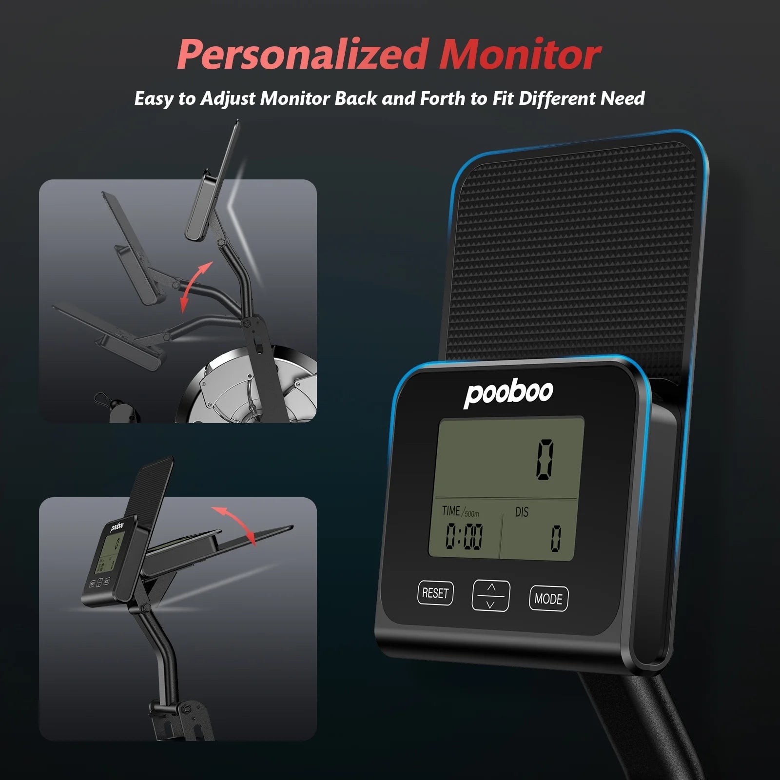 Dual Wind&Magnetic Rowing Machine 450Lbs Weight Capacity Foldable Exercise Rower Full Motion Air Rower Machine with Built-In Bluetooth App for Home Cardio Workout