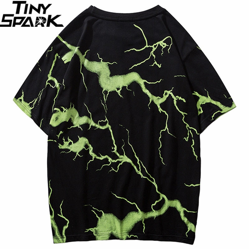 Dark Lightning Hip Hop Streetwear T‑Shirt