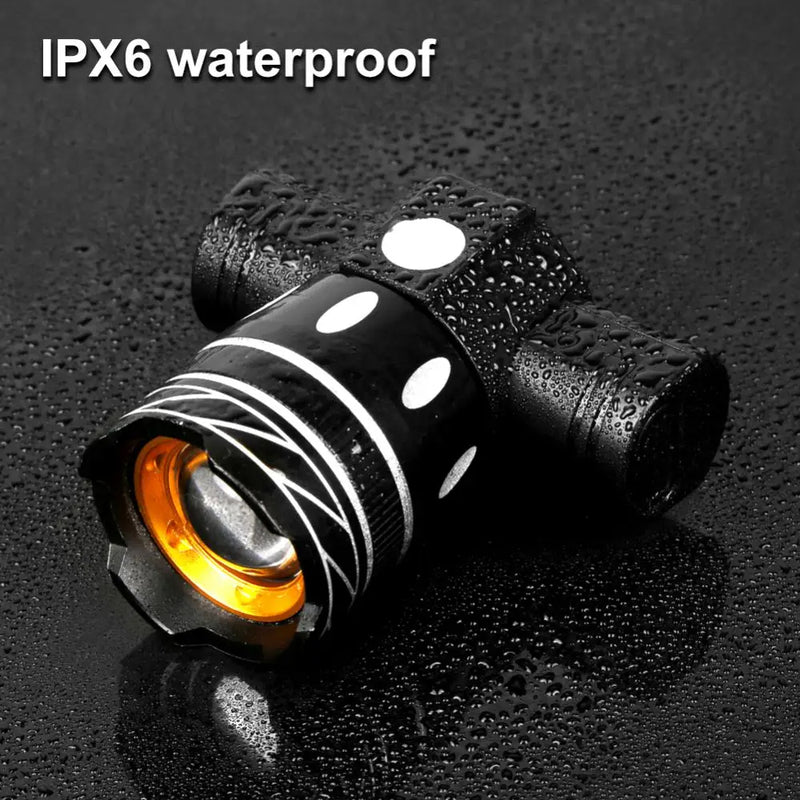 T6 LED Bicycle Front Light, USB Rechargeable 2400mAh Cycling Headlamp