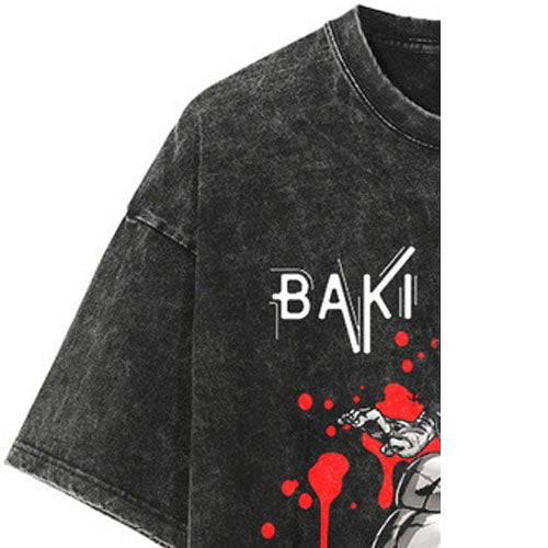 Grappler Baki Anime T‑Shirt, Harajuku Streetwear Vintage Short Sleeve