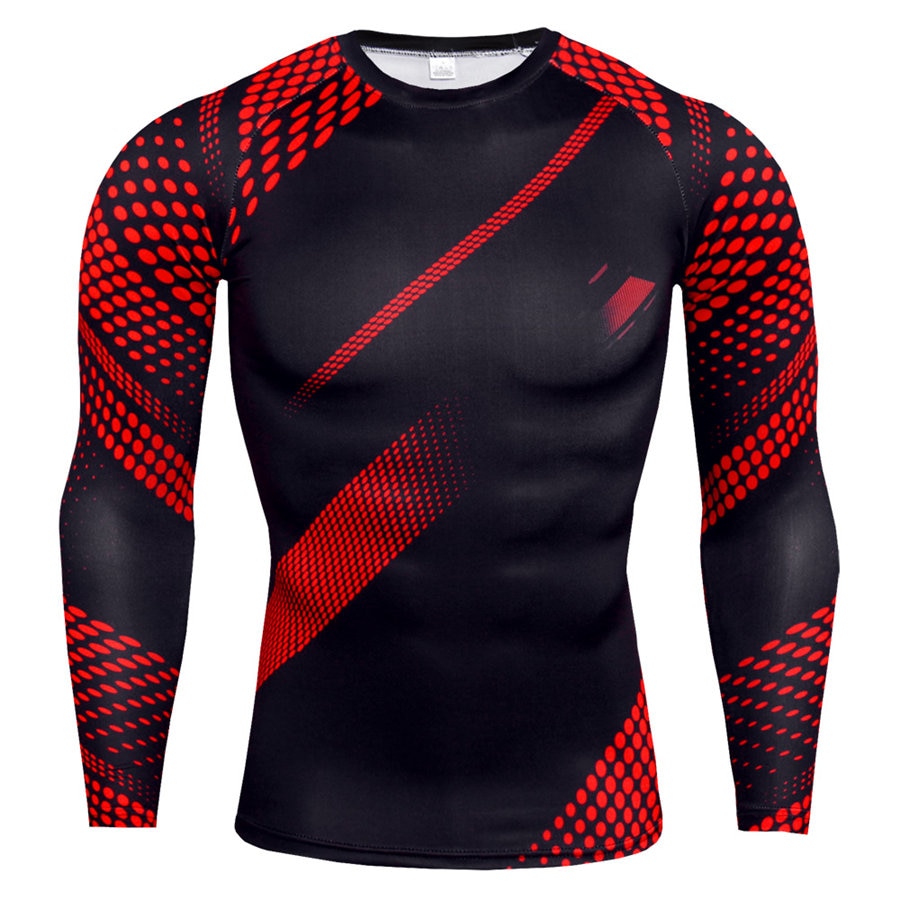 Men’s Long Sleeve Compression Shirt, Quick‑Dry Gym Fitness Rashguard Top