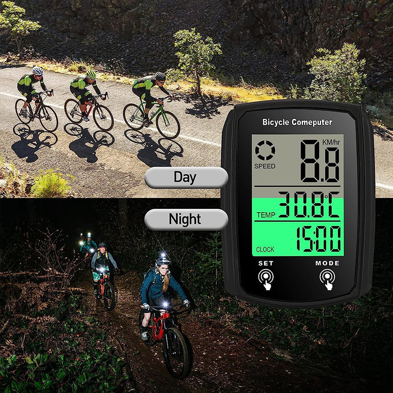 Wired LCD Bicycle Computer, Speedometer Odometer with Backlight Bike Accessory