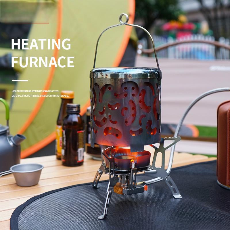 Outdoor Mini Stainless Steel Heating Stove, Portable Autumn Winter Camping Heater