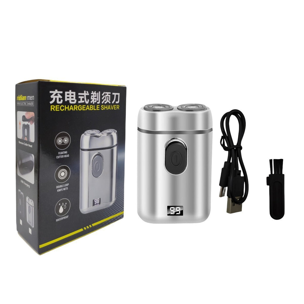 Portable Double‑Head Shaver, Travel Charging Floating Beard Knife for Men