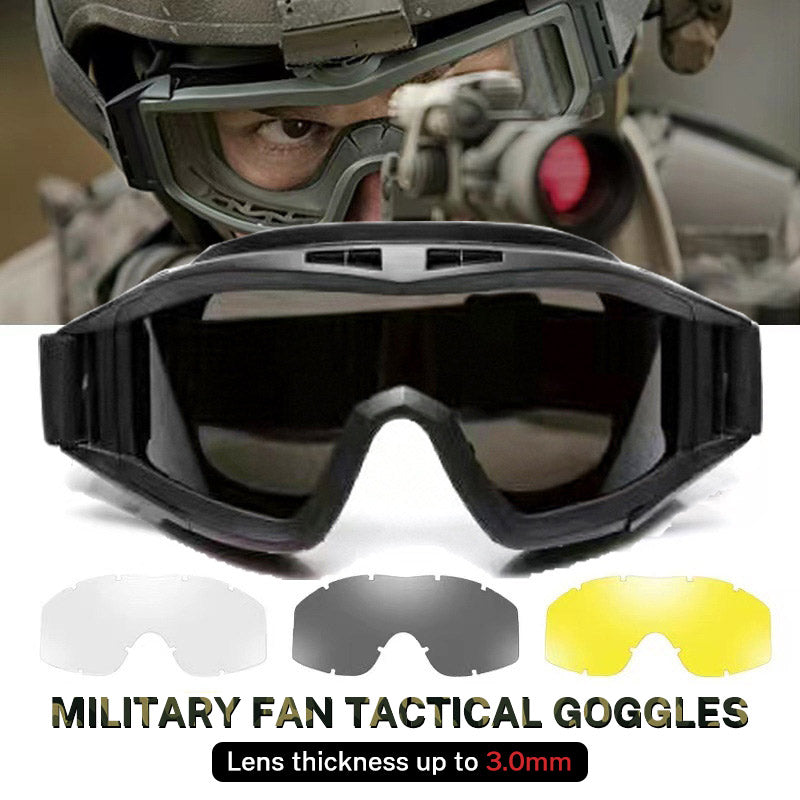 Military Tactical Goggles, Outdoor UV400 Windproof Army Airsoft Sports Eyewear