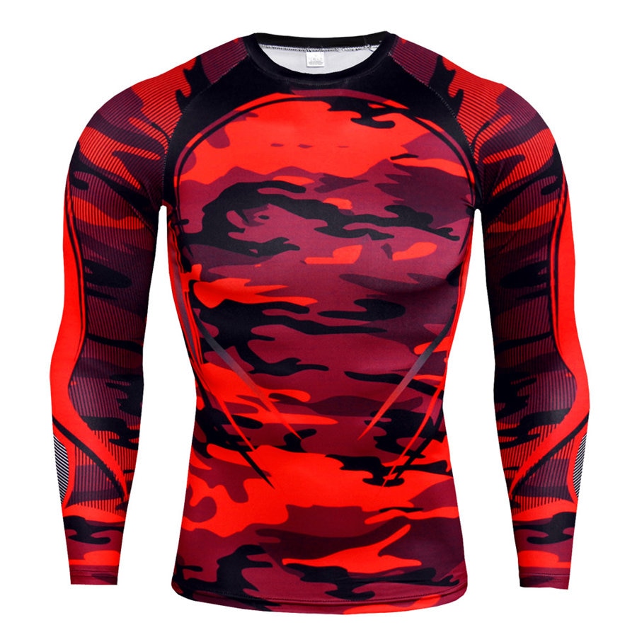 Men’s Long Sleeve Compression Shirt, Quick‑Dry Gym Fitness Rashguard Top