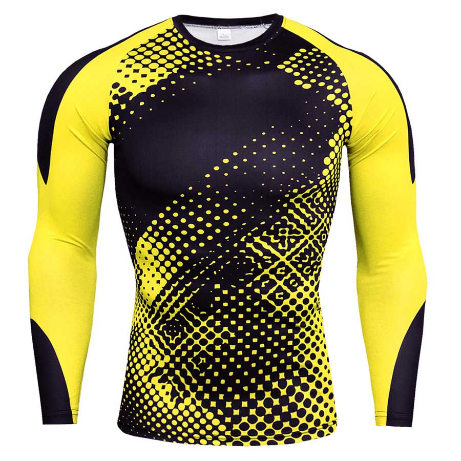 Men’s Long Sleeve Compression Shirt, Quick‑Dry Gym Fitness Rashguard Top