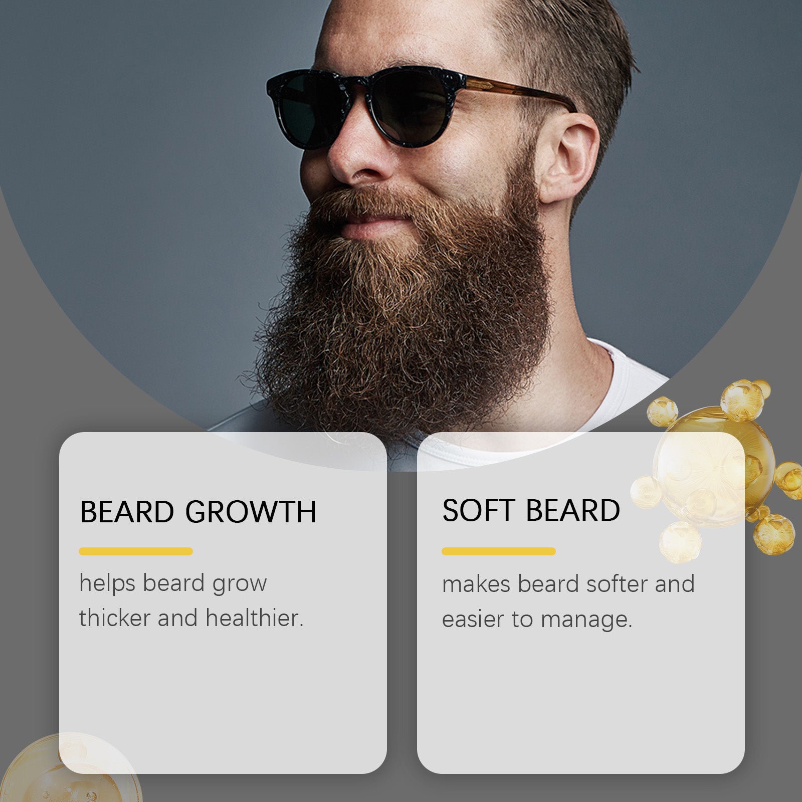 East Moon Men's Beard Care Oil, Gentle Cleaning, Moisturizing And Gentle Beard Care Essential Oil