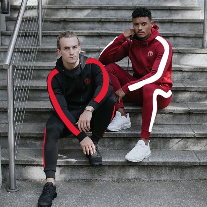 Men’s Sport Tracksuit Set, Running Gym Hoodie + Jogger Pants