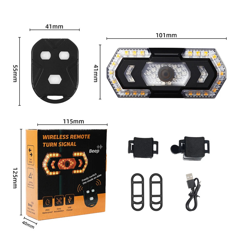 Smart Wireless Bike Rear Lamp – LED Turn Signal Taillight