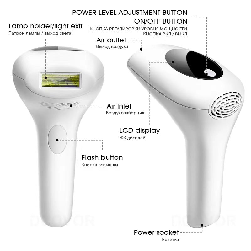 Painless LCD IPL laser hair remover – portable, efficient, long-lasting