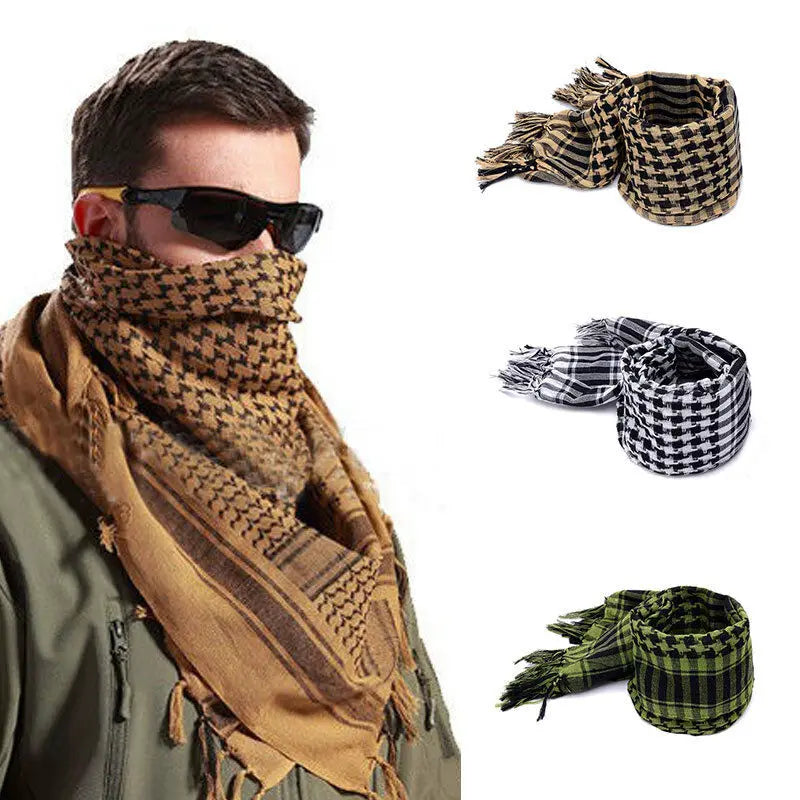 Men’s Lightweight Square Shawl, Military Tactical Desert Army Shemagh Keffiyeh Scarf