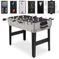 2X4Ft 10-In-1 Combo Game Table Set W/ Hockey, Foosball, Pool, Shuffleboard, Ping Pong - Gray