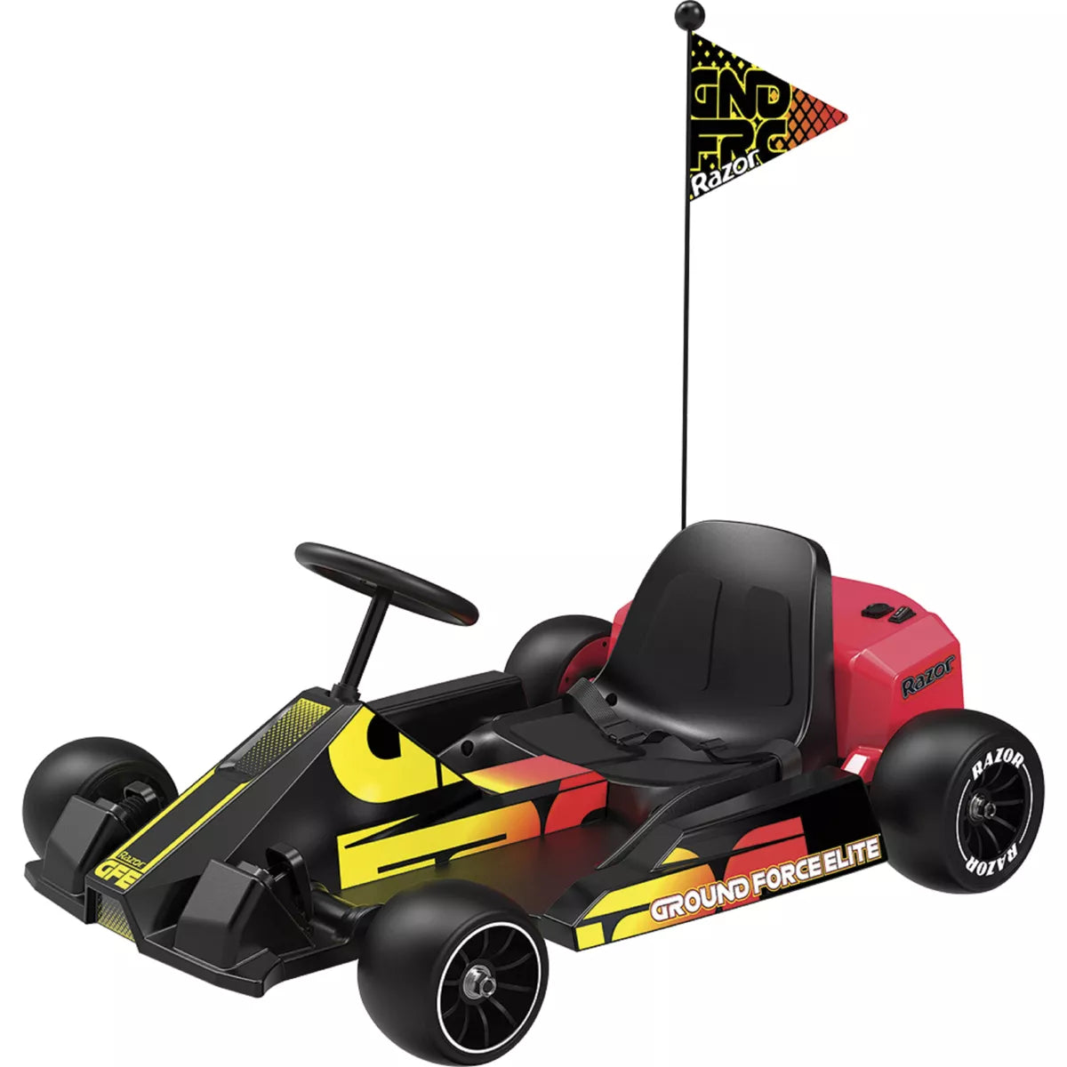 Razor Ground Force Elite Powered Go Kart - Black/Red: Steel Frame, 200 Lb Capacity
