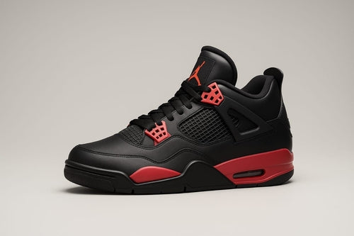 Air Jordan 4 Retro 'Bred Red Accents' Basketball Sneaker (SIZE 8 UK)